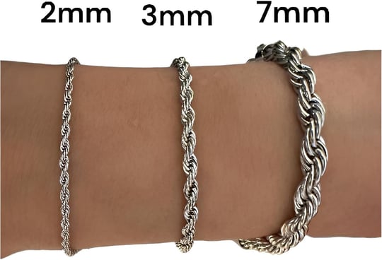 AEE® Unisex Bileklik Burgulu 2/3/5/7mm Paslanmaz Çelik Erkek Bileklik Kadın Bileklik