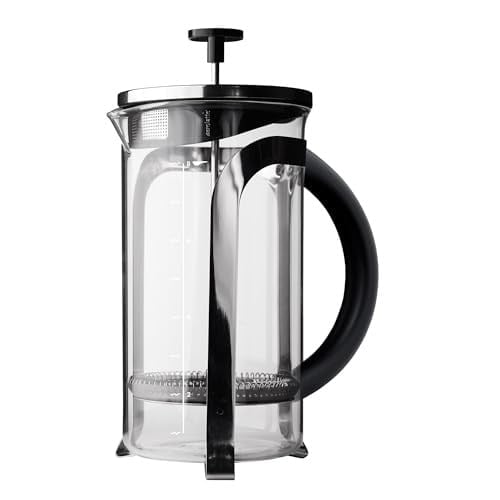 aerolatte French Press mikro filtreli, paslanmaz çelik, borosilikat cam kahve demliği, 1000 ml