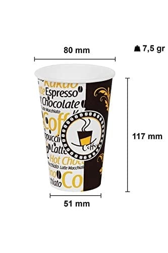 Afra Tedarik 12 Oz Siyah Kapaklı Tutamaçlı Karton Bardak Latte Kahve Kağıt Bardak Sleeve 300 ml - 100lü (Siyah Kapaklı Tutamaçlı)
