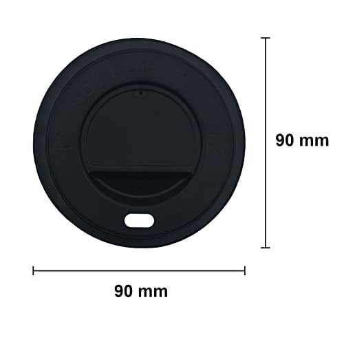 Afra Tedarik 16 Oz Karton Bardak Latte Kahve Kağıt Bardak 480 ml (Siyah Kapaklı 100 Adet)
