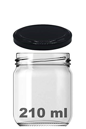 Afracam 10-1000 ml Farklı Boyutlarda Kavanoz (10-1000 Arası) cc Konserve Metal Kapaklı Cam Kavanoz 6 Adet (Şeffaf, 210 cc) - Seçenekler: 29 cc, 40 cc, 67cc, 105 cc (Kısa), 105 cc (Uzun), 190cc...