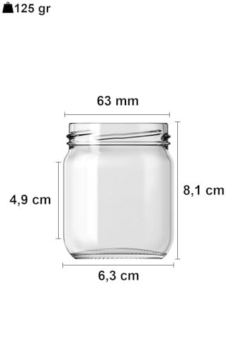 Afracam 10-1000 ml Farklı Boyutlarda Kavanoz (10-1000 Arası) cc Konserve Metal Kapaklı Cam Kavanoz 6 Adet (Şeffaf, 210 cc) - Seçenekler: 29 cc, 40 cc, 67cc, 105 cc (Kısa), 105 cc (Uzun), 190cc...