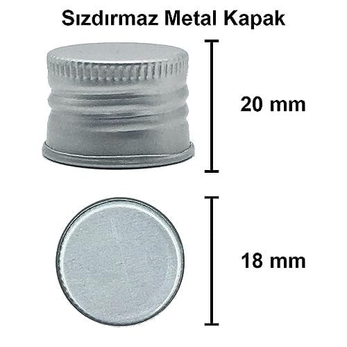 Afracam 100 ml Şeffaf Piramit Sosluk 100 cc Kapaklı Kavisli Cam Şişe 6 Adet (Gümüş (Metal))