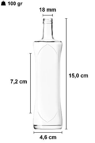 Afracam 100 ml Şeffaf Piramit Sosluk 100 cc Kapaklı Kavisli Cam Şişe 6 Adet (Gümüş (Metal))