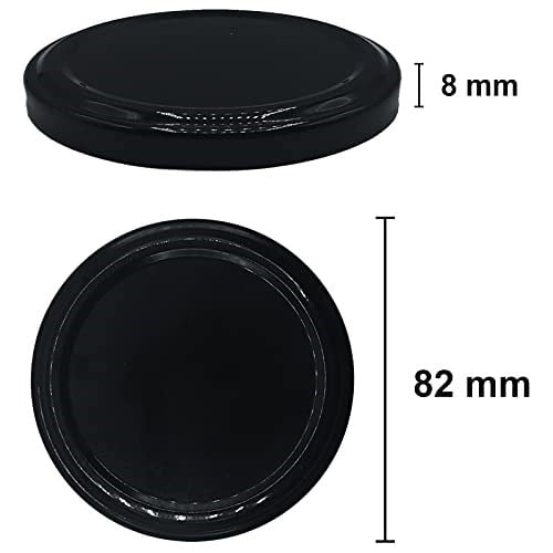 Afracam 300 ml Metal Siyah Kapaklı Şeffaf Cam Kavanoz 10 Adet