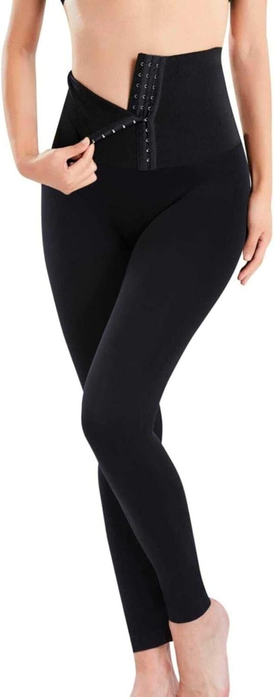 Agraflı Yüksek Bel Korse Tayt 5520 Siyah XXL/XXXL