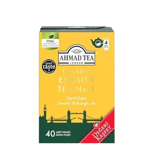 AHMAD TEA CLASSIC ENGLISH TEA NO:1 40x2gr DEMLİK POŞET ÇAY