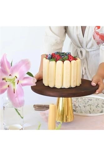 Ahşap 28 Cm Altın Konik Ayaklı Sunumluk
