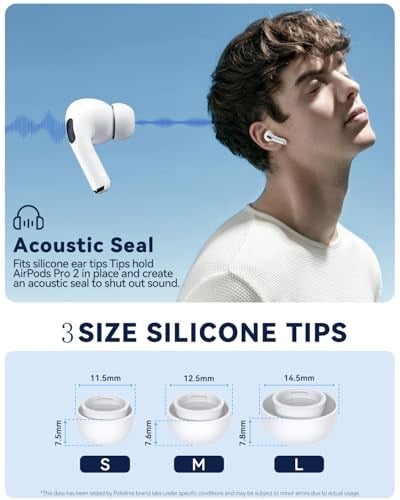 AirPods Pro & AirPods Pro 2. Nesil için 3 Çift Yedek Kulak Uçları, Gürültü Azaltma Delikli Silikon Kulak Ucu Ağrısı Yok, Kaymaz Yumuşak Kulak Uçları Airpods Pro/Pro 2 ile Uyumlu (Boyutlar