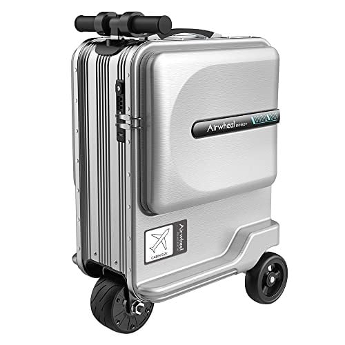 Airwheel SE3miniT 20 İnç Elektrikli Bavullarda Sürme Bagaj Scooterları Akıllı Bagajda Taşımak, Gümüş, 15.16 x 9.84 x 22.64 inches, Bavul
