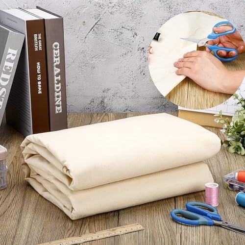 AK TRADING CO. Muslin Kumaş/Kumaş Ağartılmamış - D Kumaş - Doğal 9,5 Metre Orta Ağırlık -%100 Pamuk (160 cm Genişliğinde), Doğal Ağartılmamış