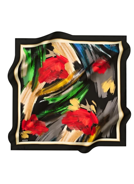 Aker Desenli Eşarp, 90x90, 5003146360, Kırmızı, kadın