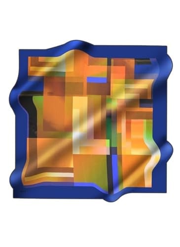 Aker Desenli Eşarp, 90x90, 5003146383, Lacivert, kadın