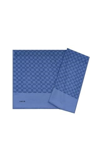 Aker Elegance Monogram Şal - Kot Mavi 922