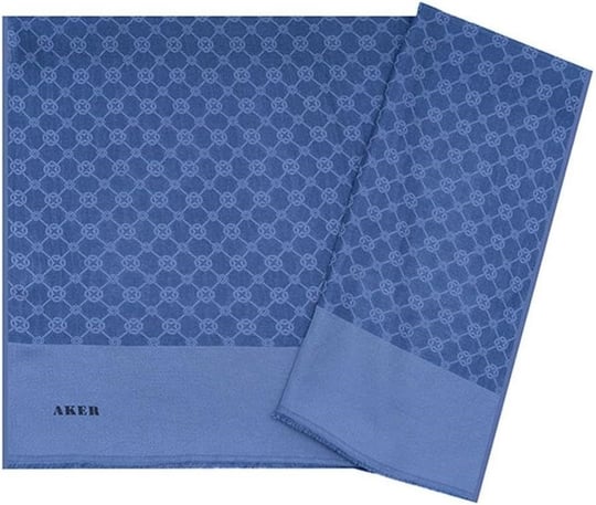 Aker Elegance Monogram Şal - Kot Mavi 922