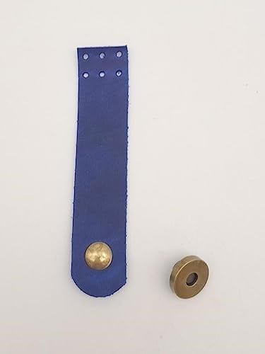Aksesuar 11x2.3 cm Crazy Oil Saks Mavi Gerçek Deri Düz Kapağı Antik Metalli