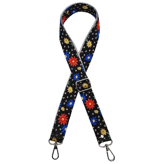 Aksesuar 120x3 cm Polyester Kolon Sapı Çiçekli Gümüş Metalli