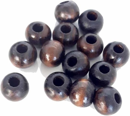 Aksesuar 20 Mm 10 Adet Koyu Renk Ahşap Yuvarlak Boncuk