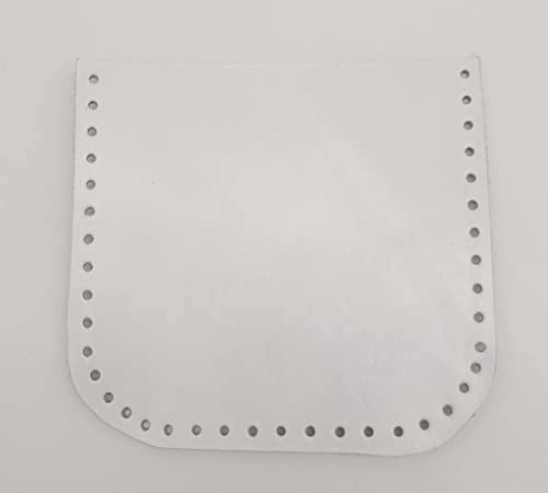 Aksesuar Beyaz Gerçek Deri 12x12 cm Oval Kenar Cep