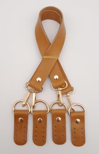 Aksesuar Gerçek Deri 55 Cm Misu Model Çift Sap Açık Taba Renk Light Gold Metal