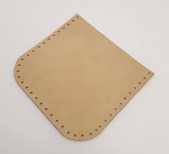 Aksesuar Ham Doğal Renk Gerçek Deri 12x12 cm Oval Kenar Cep