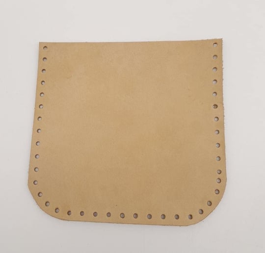 Aksesuar Ham Doğal Renk Gerçek Deri 12x12 cm Oval Kenar Cep