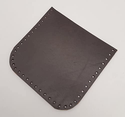 Aksesuar Kahverengi Gerçek Deri 12x12 cm Oval Kenar Cep