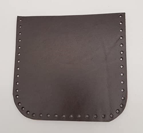 Aksesuar Kahverengi Gerçek Deri 12x12 cm Oval Kenar Cep