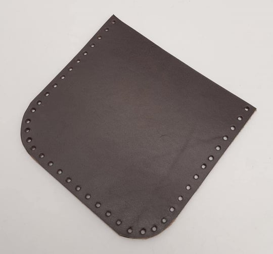 Aksesuar Kahverengi Gerçek Deri 12x12 cm Oval Kenar Cep