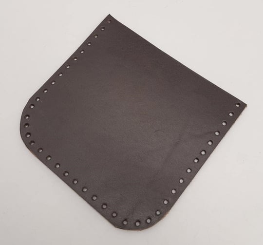 Aksesuar Kahverengi Gerçek Deri 12x12 cm Oval Kenar Cep