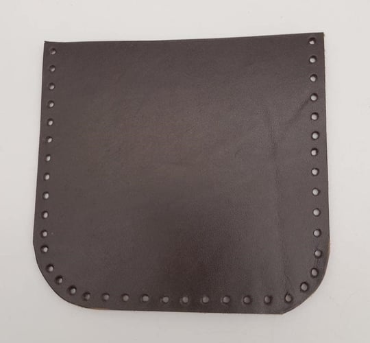 Aksesuar Kahverengi Gerçek Deri 12x12 cm Oval Kenar Cep