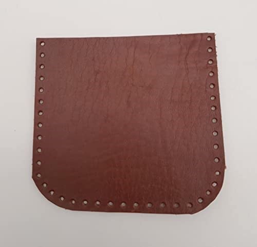 Aksesuar Kızıl Kahve Gerçek Deri 12x12 cm Oval Kenar Cep