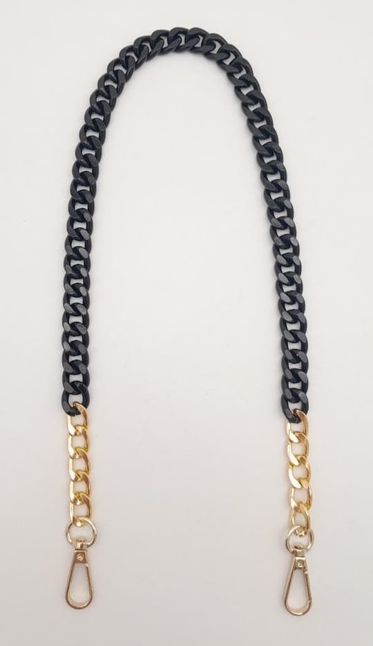 Aksesuar Renkli Metal 60 cm Kancalı Zincir Siyah