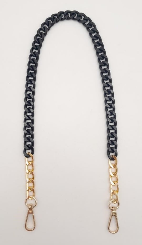 Aksesuar Renkli Metal 60 cm Kancalı Zincir Siyah
