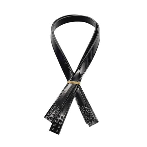 Aksesuar Rugan Deri 80x2 cm Dikişli Çift Sapı Siyah Renk