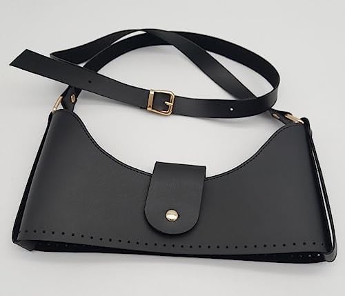 Aksesuar Siyah Suni Deri 120x2 cm Saplı Deri Seti Light Gold Metalli