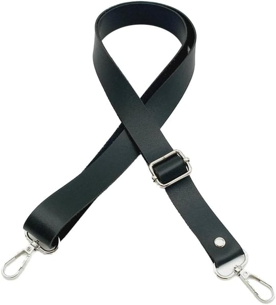 Aksesuar Suni Deri Ayarlı Sapı 120X2.4 Cm Siyah Gümüş Metal