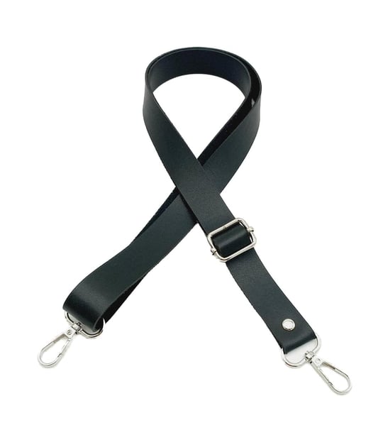 Aksesuar Suni Deri Ayarlı Sapı 120X2.4 Cm Siyah Gümüş Metal
