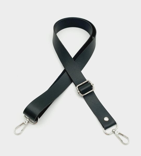 Aksesuar Suni Deri Ayarlı Sapı 120X2.4 Cm Siyah Gümüş Metal