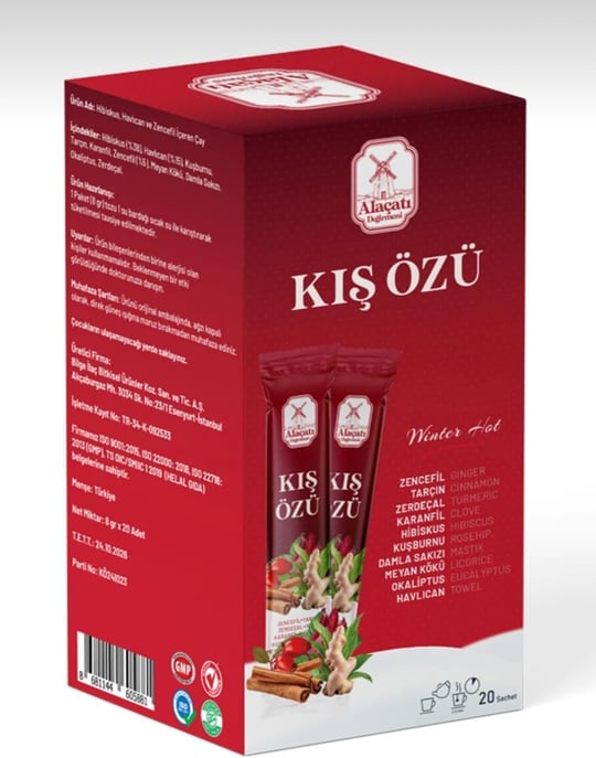 Alaçatı Değirmeni Hibiskus, Havlıcan ve Zencefil İçeren Çay Kış Özü