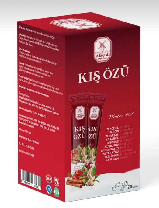 Alaçatı Değirmeni Hibiskus, Havlıcan ve Zencefil İçeren Çay Kış Özü