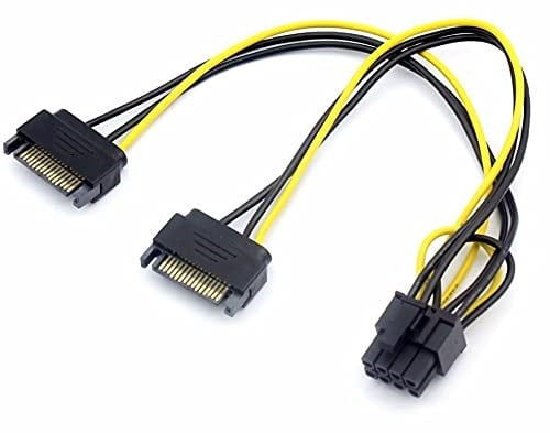 Alfais 4327 2x Sata To 8 Pin (6+2) Pci-e Express Güç Molex Power Kablosu Çevirici Dönüştürücü