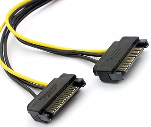Alfais 4327 2x Sata To 8 Pin (6+2) Pci-e Express Güç Molex Power Kablosu Çevirici Dönüştürücü