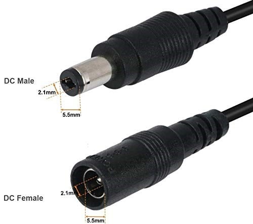 Alfais 4382 Dc Adaptör Uzatma Kablosu 1 m 5.5mm x 2.1mm Dişi Erkek