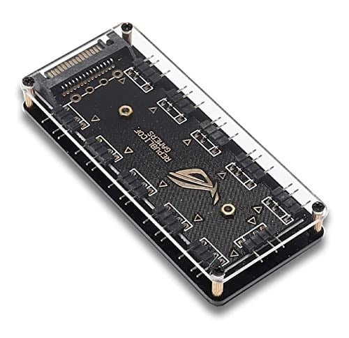 Alfais 4847 ARGB RGB Led 3 Pin 11 Port 5V SATA Power Güç Fan Çoklayıcır Şerit Hub Kablo Splitter