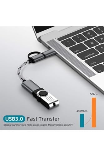 Alfais 4901 USB 3.0 OTG To Type-C Micro USB Data Şarj Çevirici Dönüştürücü Adaptör