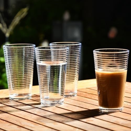 ALINK 16 oz Highball Bardakları, 6pc Uzun Cam Setleri. Kurşunsuz Kristal İçme Bardakları. Su Bardakları, Mojito Cam Bardaklar, Tom Collins Bar Züccaciye ve Karışık İçecek Kokteyl Bardağı Seti