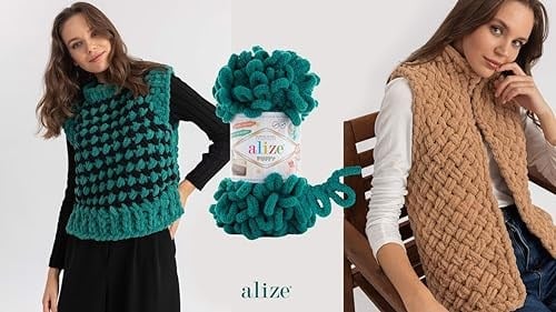 Alize Puffy 5 x 100 gram örgü yünü, 500 gram parmak örgüsü - yün süper hacimli, halka yünü, iğnesiz örgü (gri 87)
