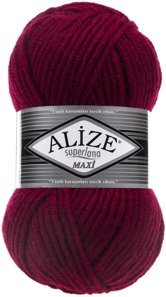 Alize Superlana Maxi El Örgü İpliği 100 gr 390 Vişne