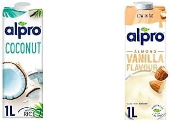 Alpro Hindistan Cevizi Bitki Bazlı İçecek 1 L ve Alpro Badem Vanilya Bitki Bazlı İçecek 1L